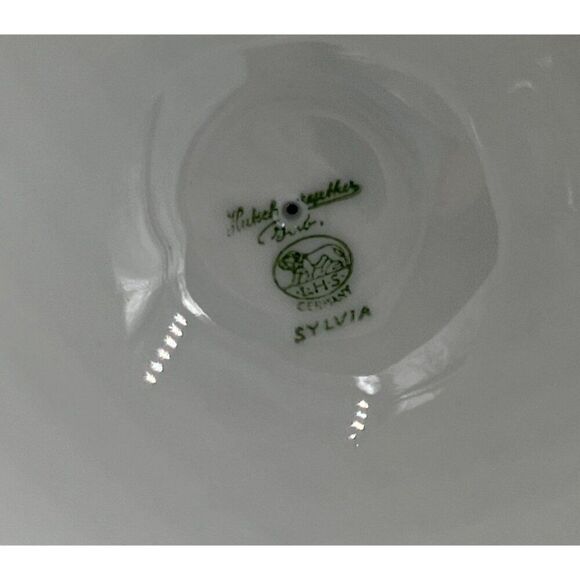 Hutschenreuther Sylvia Round Butter Covered Dish Set Grey Rose German Porcelain - Picture 8 of 8